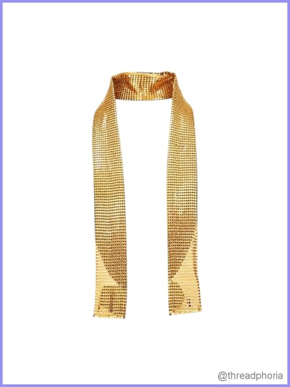 Gold Sequin Scarf Necklace Women Sparkly Necktie Belt Accessories One Size
